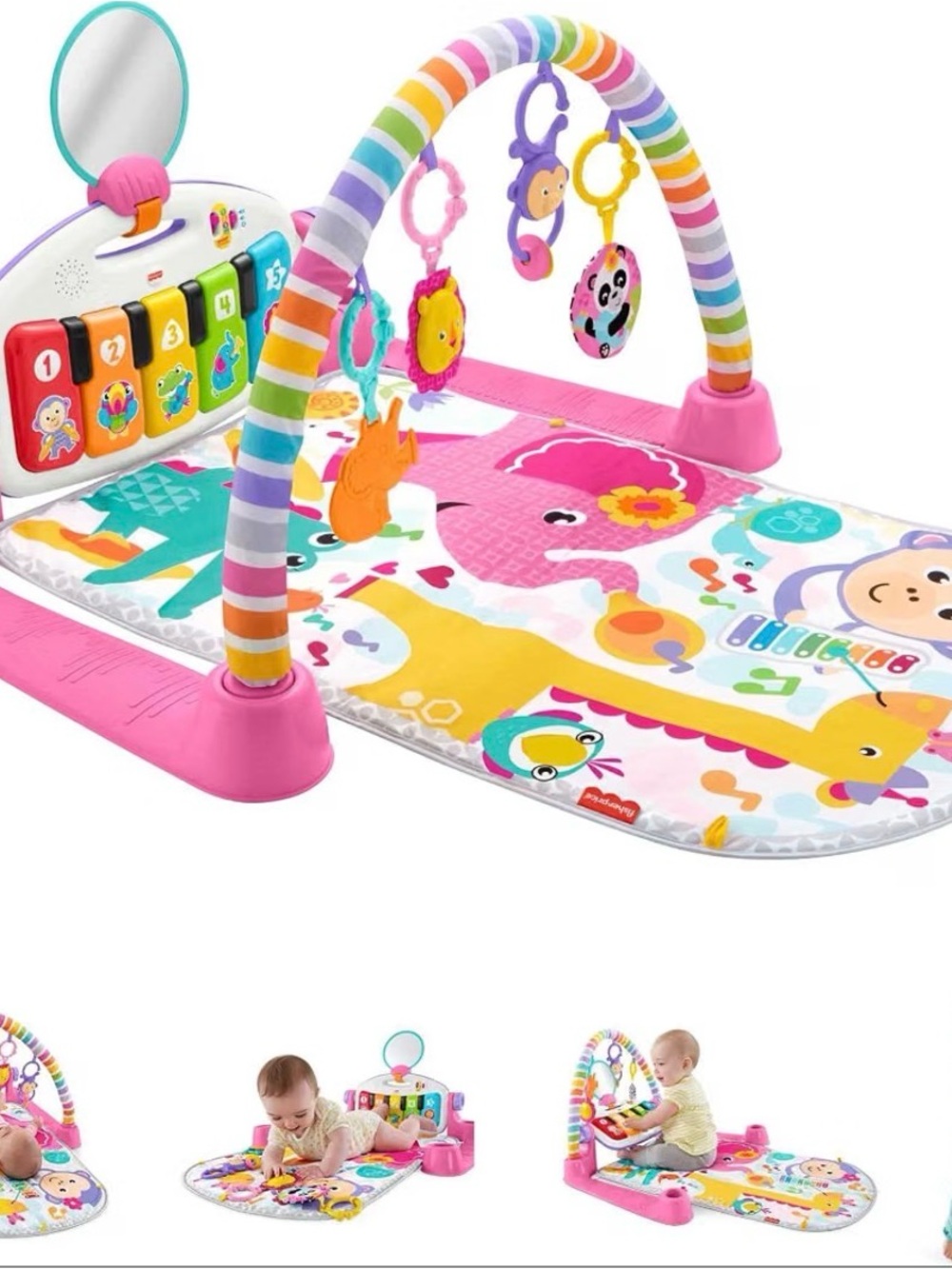 Fisher-Price Kick N Play Multicolor Musical Play Gym BONUS JELLYCAT!